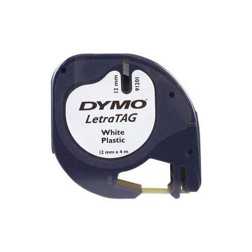 Cinta Plástico Dymo 91201 Negro-blanco 12mmx4m. Rotuladoras Letratag S0721660