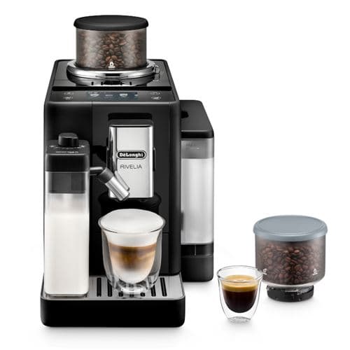 Cafetera Superautomática - De'longhi Rivelia Exam440.55.b, Molinillo Integrado, 2 Depósitos De Café, Lattecrema Hot, 16 Recetas, 19 Bar, 1450 W,