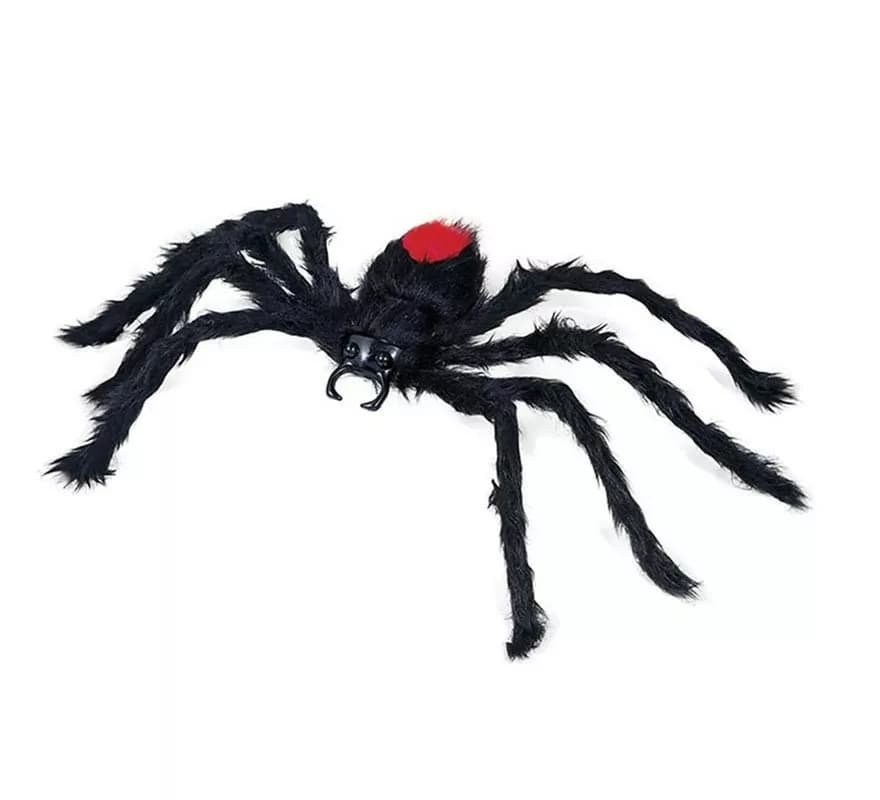 Araña Peluda negra lomo rojo de 60 cm