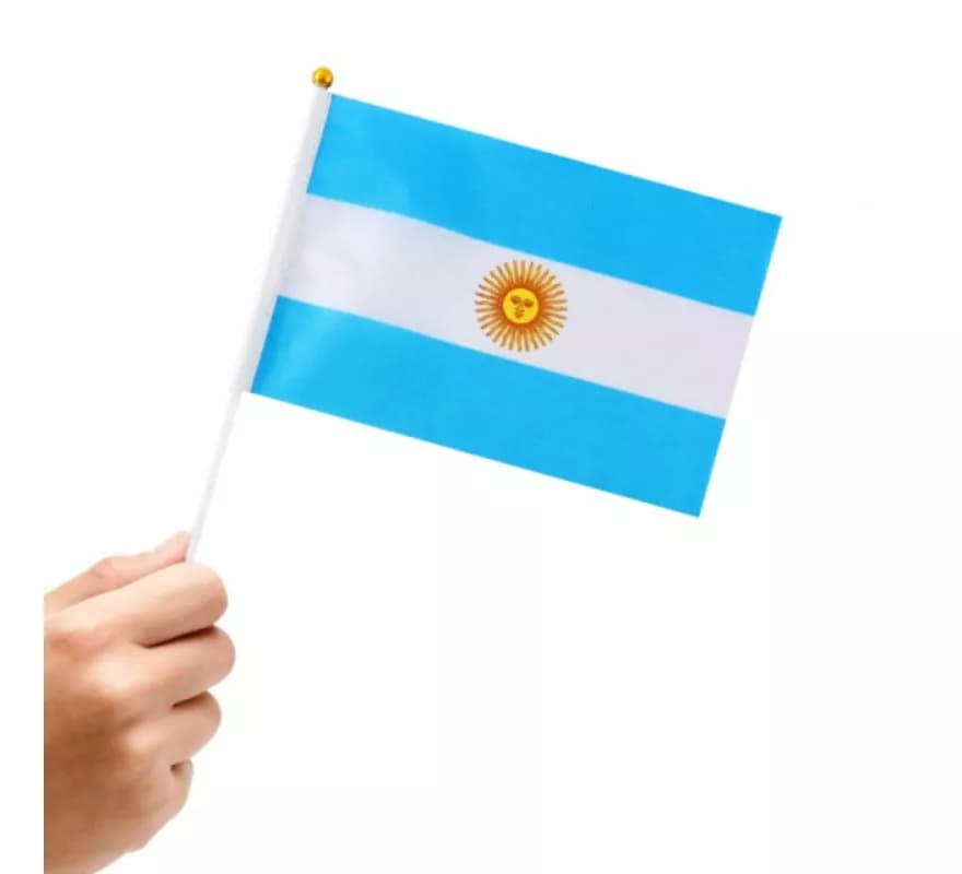 Banderín de Argentina con Mango de 14x21 cm