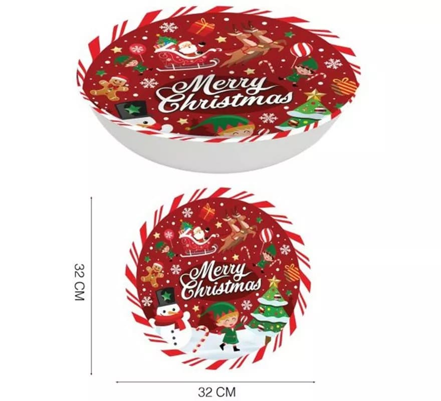 Bol Merry Christmas rojo de pvc de 32 cm