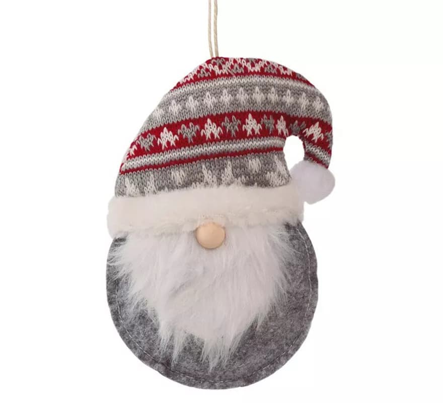 Colgante Cabeza de Noel Gris de 15 cms