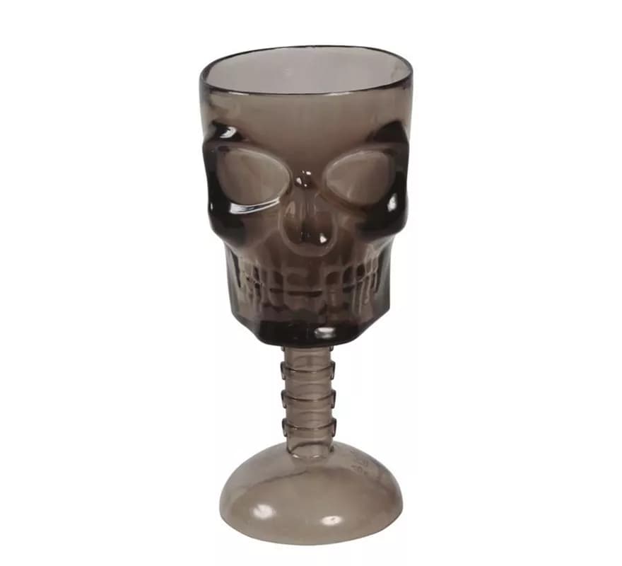 Copa de Calavera Negra Transparente de 18 cm