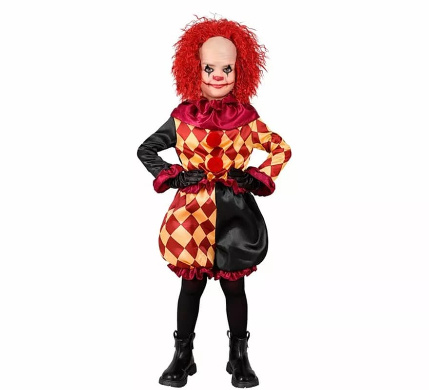 Disfraz de Payaso Macabro a Cuadros para niño