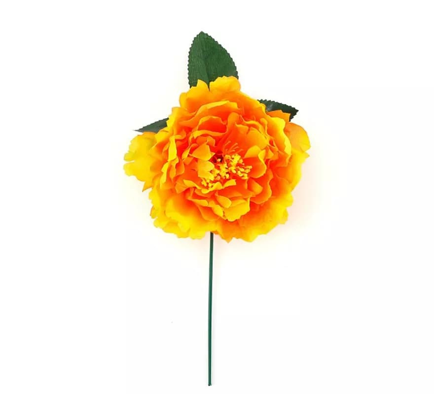 Flor con Pinza naranja y amarillo de 14 cm