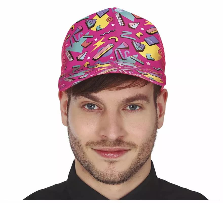 Gorra Fucsia con estampado de los Años '80