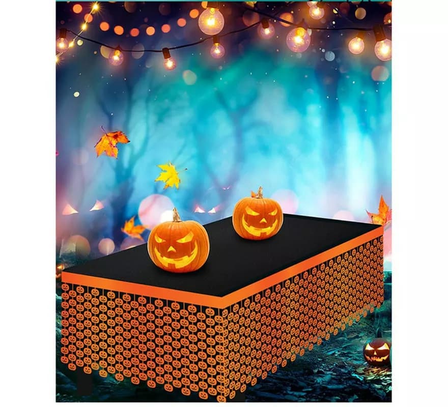Mesa Metalizada de Calabazas de 400x70 cm