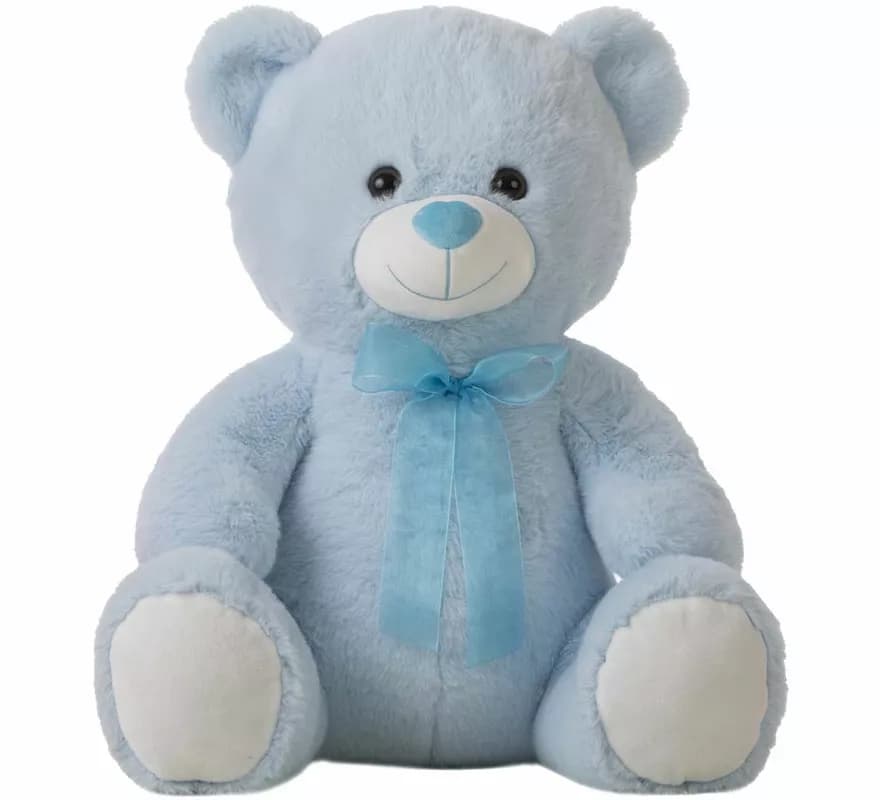 Oso de Peluche azul con Lazo en varios tamaños