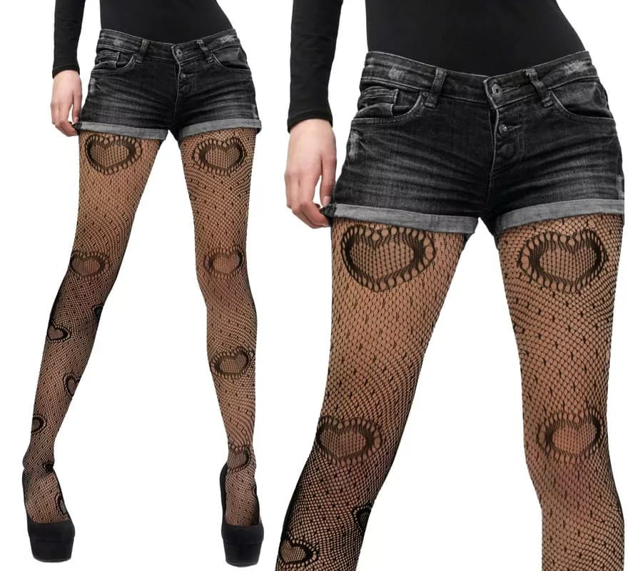 Pantys negros con Corazones