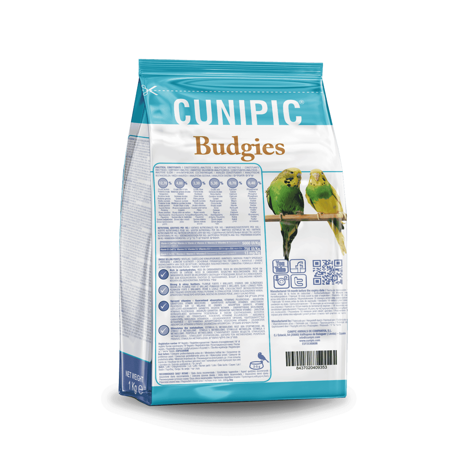 Alimentación Súper Premium para Periquitos Cunipic (Tamaño: 3 Kg) view 2