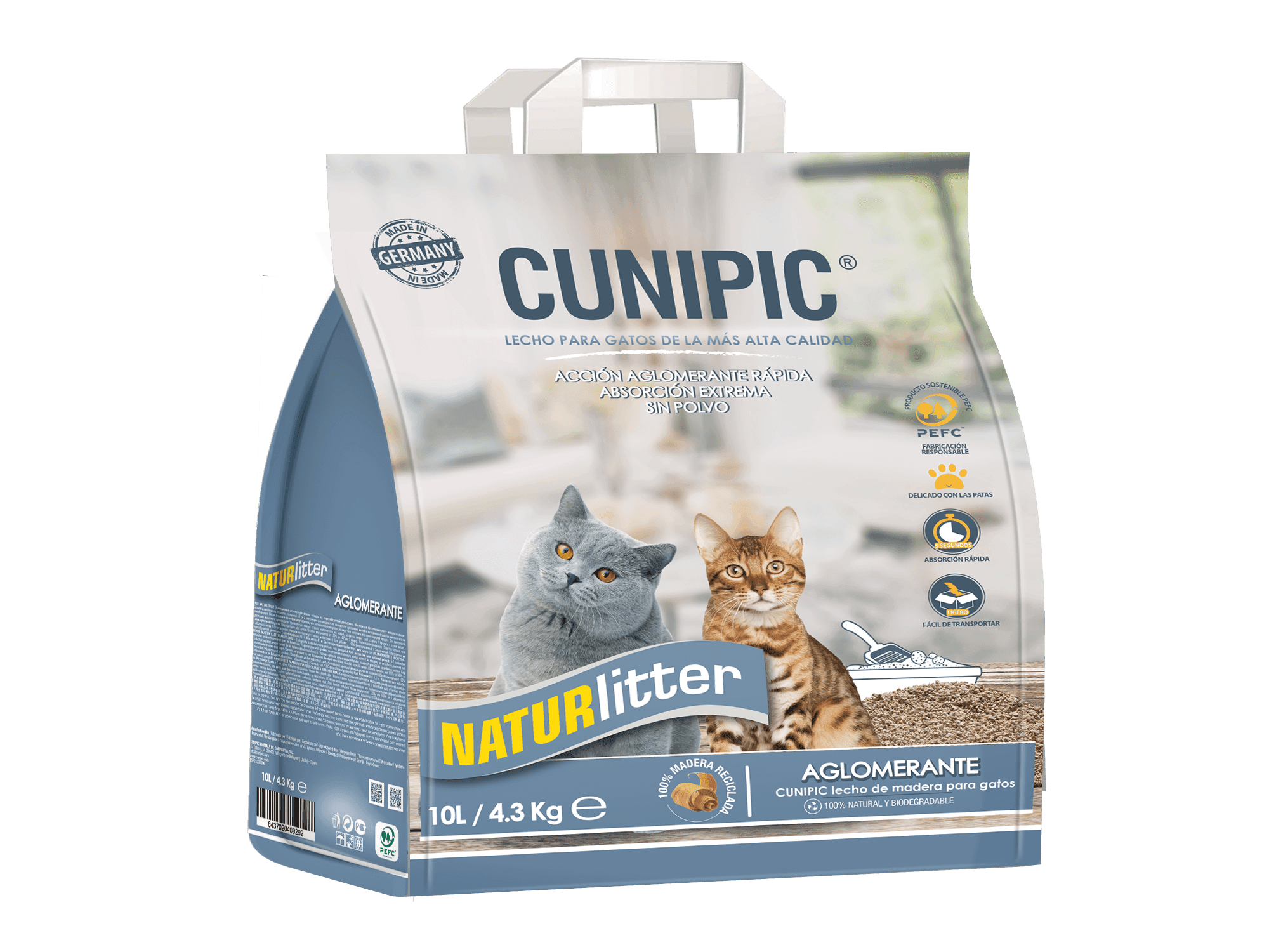 Lecho natural aglomerante para gatos Naturlitter (Tamaño: 20 L) view 2