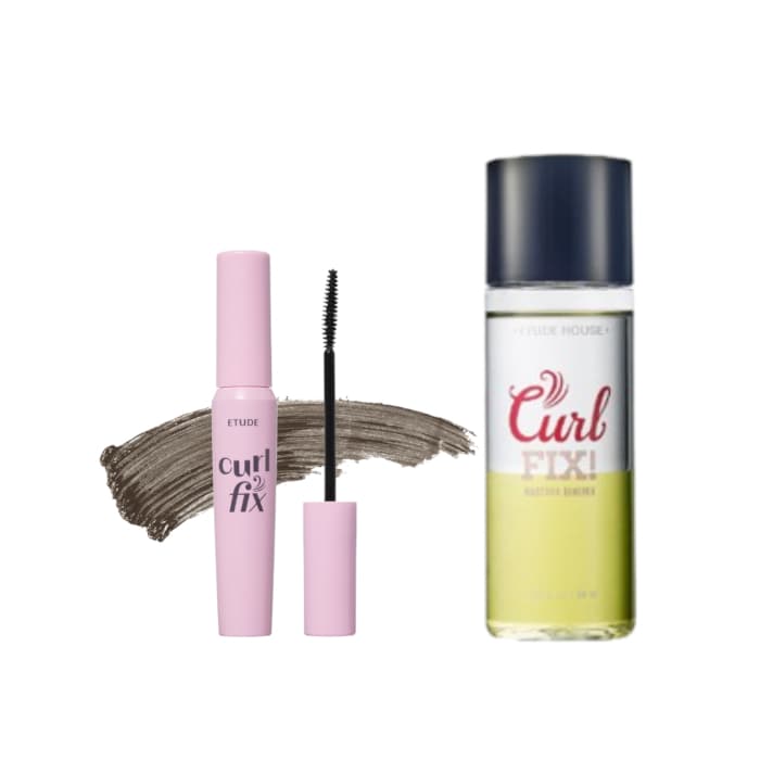 ETUDE - Curl Fix Mascara - 8g - 03 Gray Brown + Remover Set