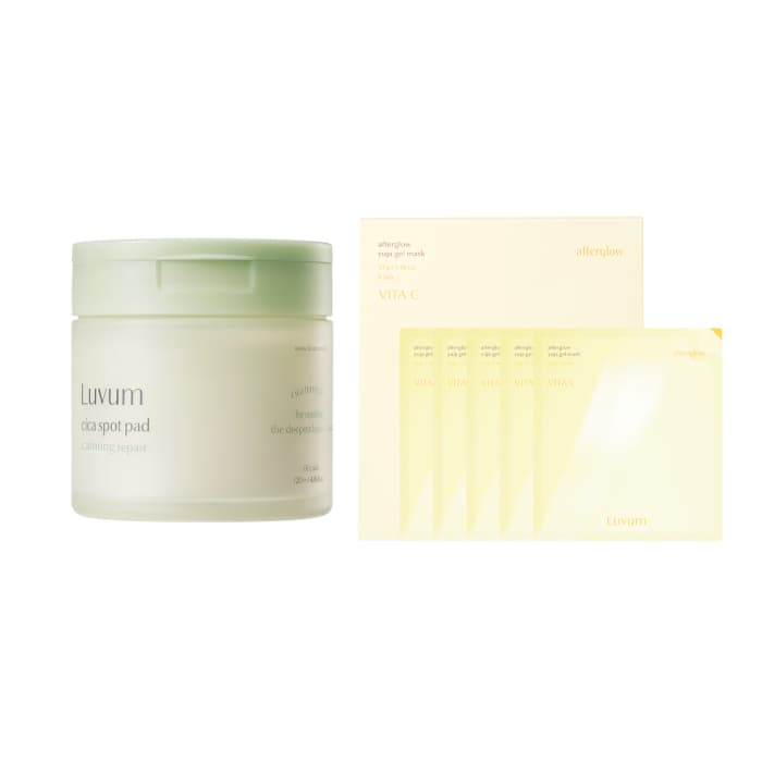 LUVUM - Real Calming Pair Cica Spot Pad - 120ml/ 60ea + Afterglow Yuja Gel Mask - 5 pcs Set