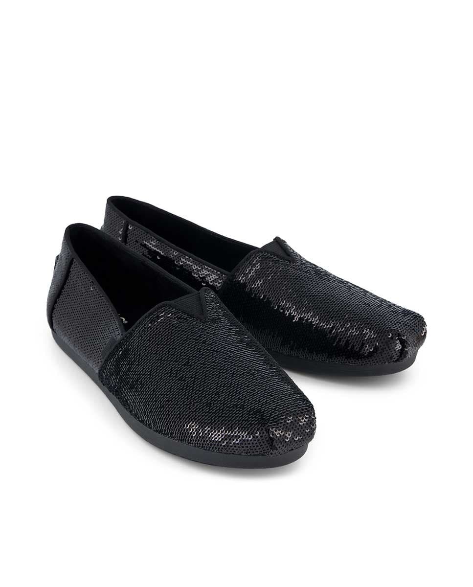 Alpargatas de mujer metálicas 3.0 con lentejuelas negras view 2
