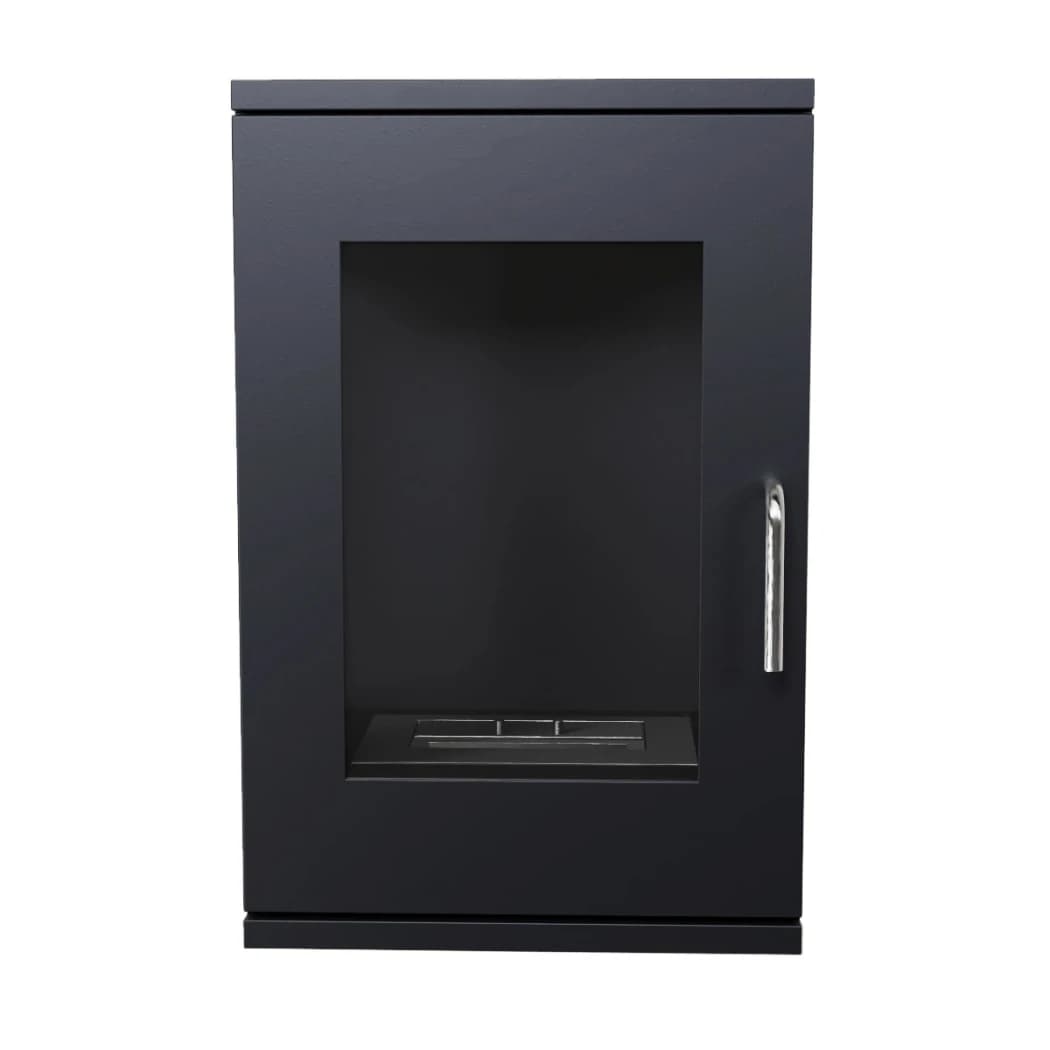 Estufa de Bioetanol Montada en Pared Cheyenne – por ScandiFlames | Chimenea Negra que Ahorra Espacio con Vista de Llama de 3 Lados