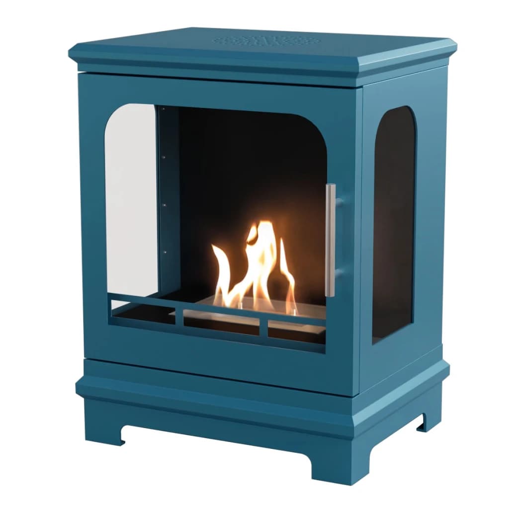 ScandiFlames Honolulu Azul – Estufa de Chimenea de Bioetanol Independiente – Tiempo de combustión de 5 horas – Efecto de calor de 1.6 kW