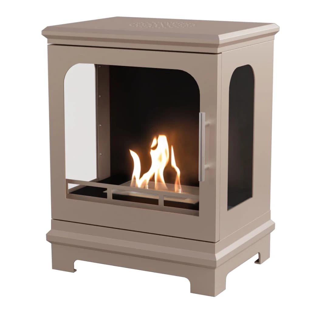 ScandiFlames Honolulu Gris Beige – Estufa de Chimenea de Bioetanol Independiente – Tiempo de combustión de 5 horas – Efecto de calor de 1.6 kW