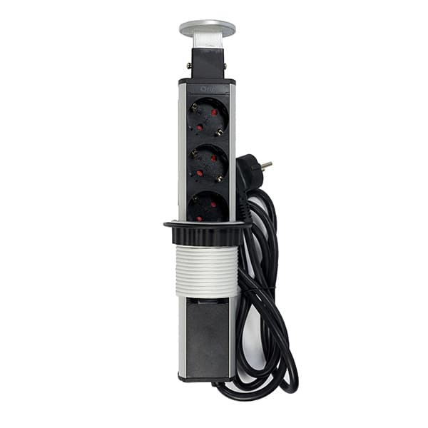 Base 3 tomas empotrable usb
