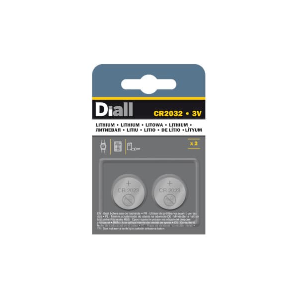 Pack 2 pilas de litio cr2032 diall