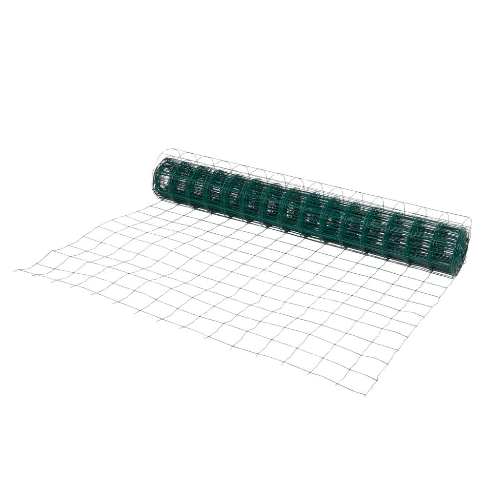 Malla soldada plastificada 1,5 x 20 m - hueco 100 x 100 mm