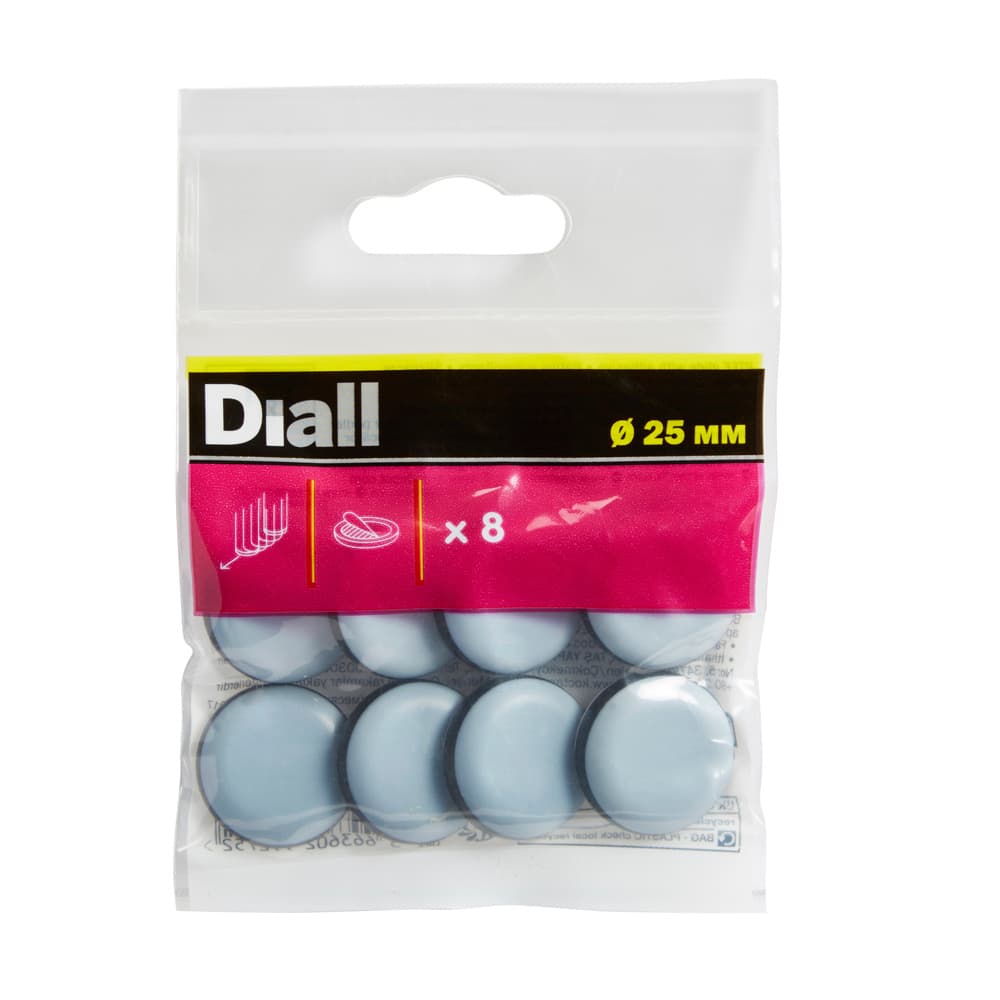 Deslizador mueble patín adhesivo ø 25 mm diall 8 uds