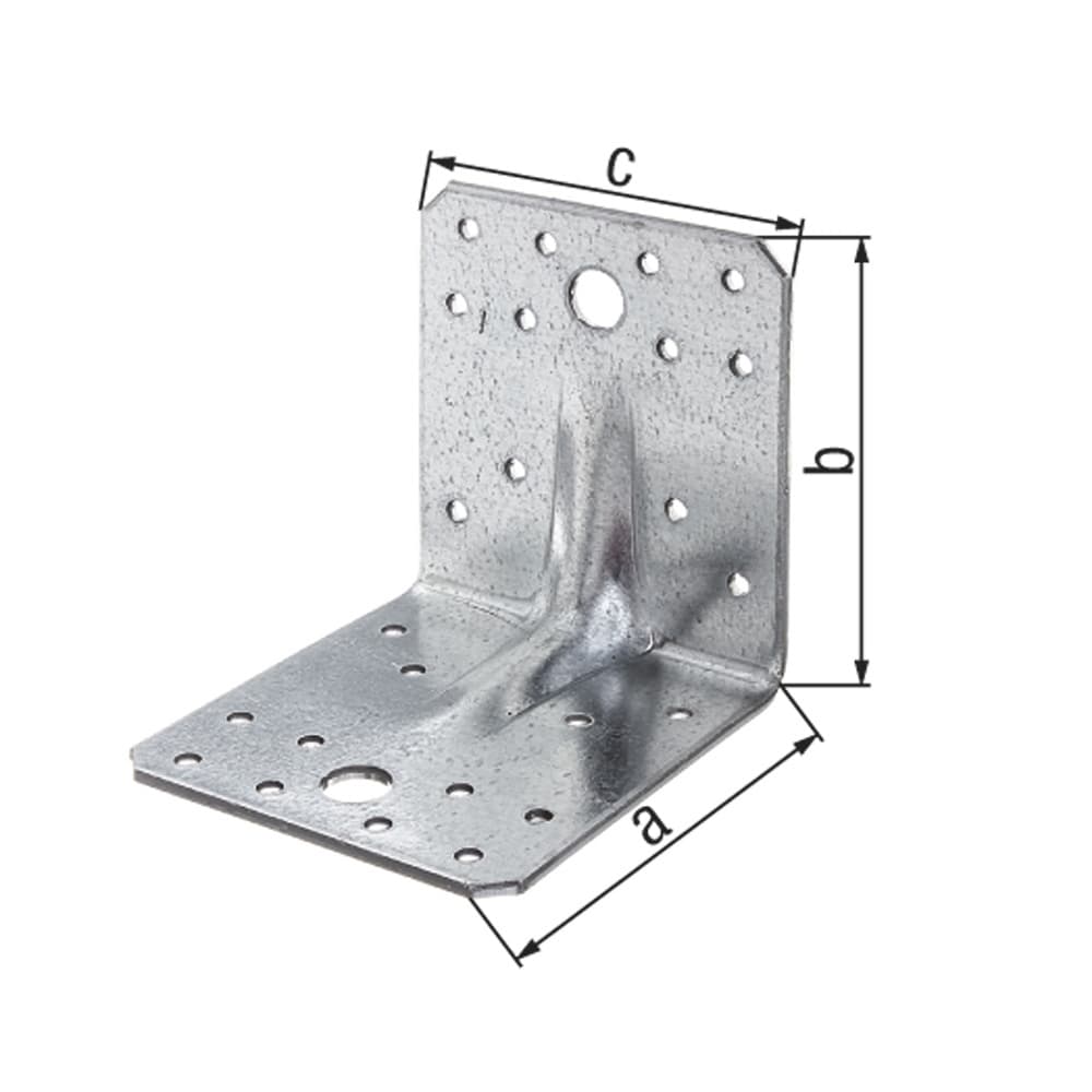 Escuadra de ensamblaje con nervio caras iguales 70 x 70 x 55 mm