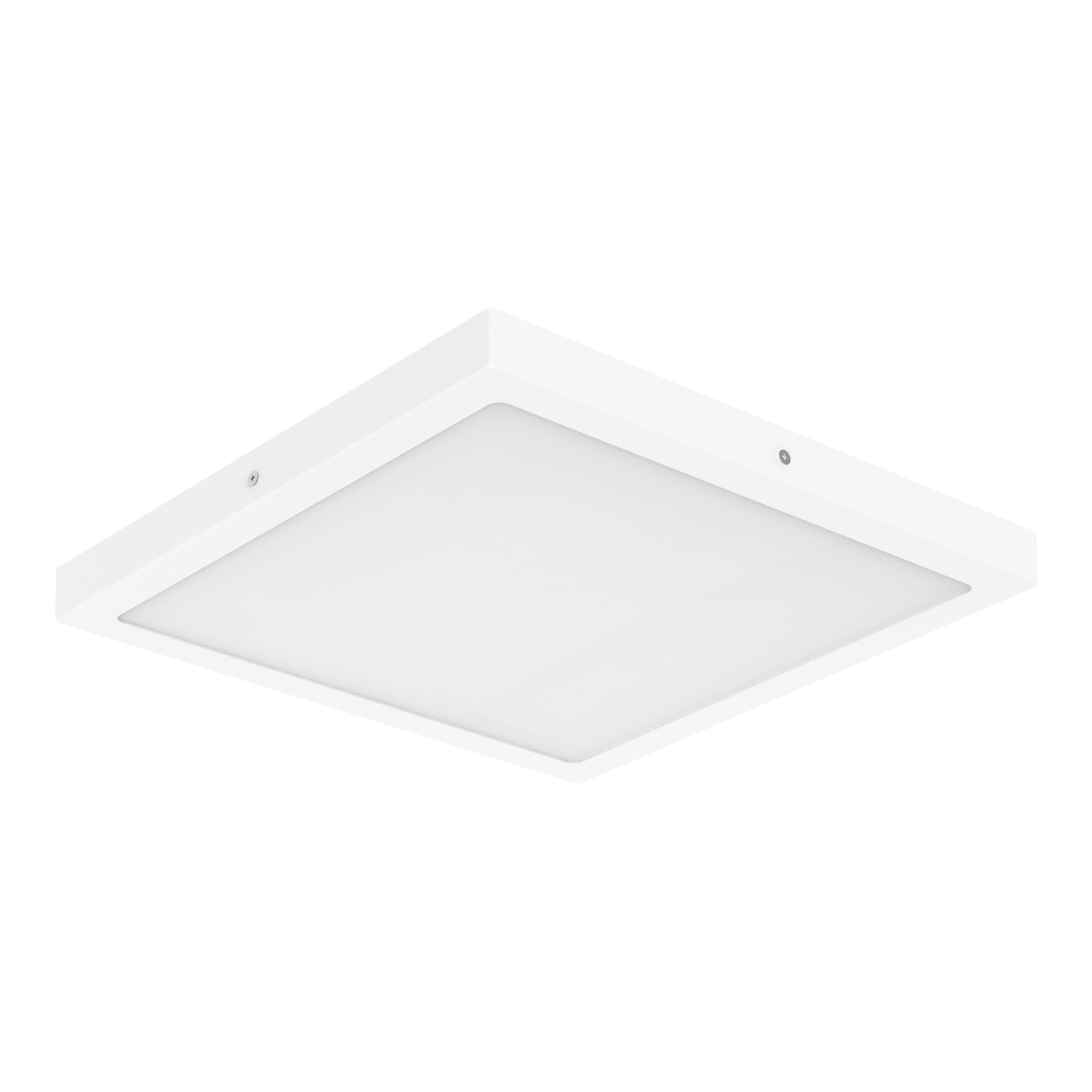 Plafón led cuadrado metálico blanco hestia 40cm cooke & lewis