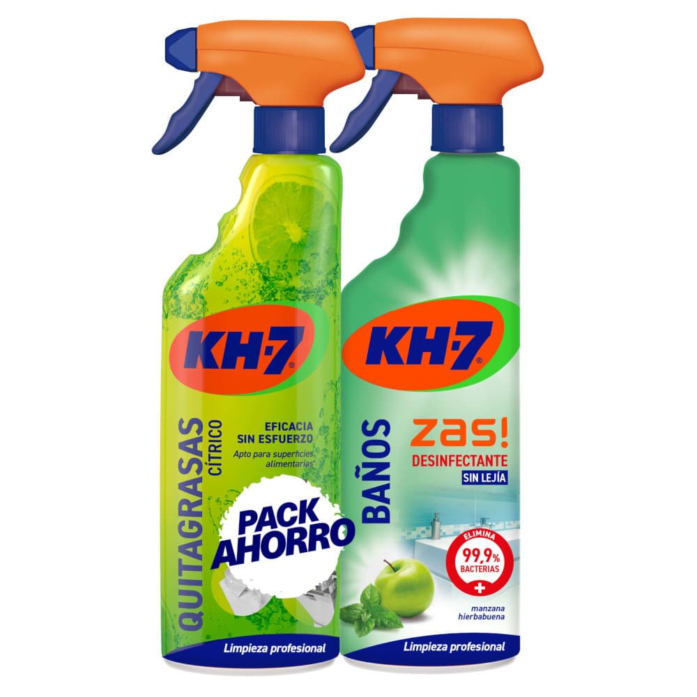 Pack kh-7 quitagrasas cítrico + zas baños desinfectante