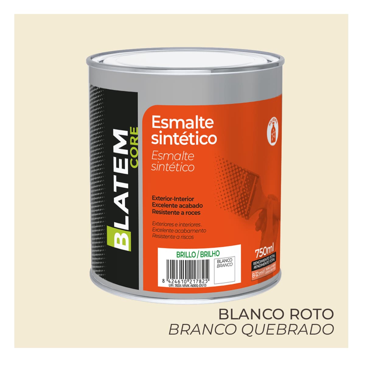 Esmalte sintético brillo blanco roto 750ml blatem core