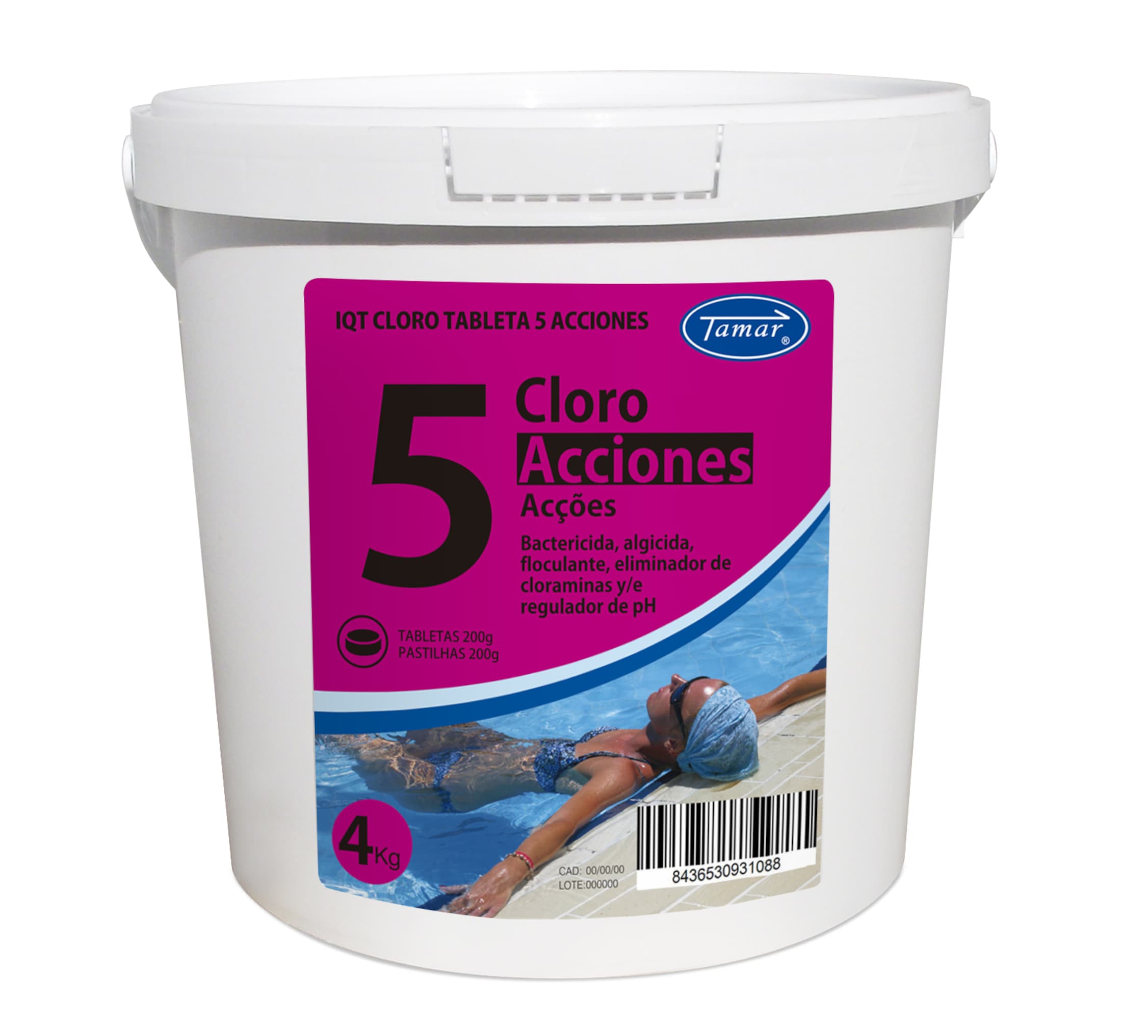 Cloro para piscina 5 acciones 4kg tamar