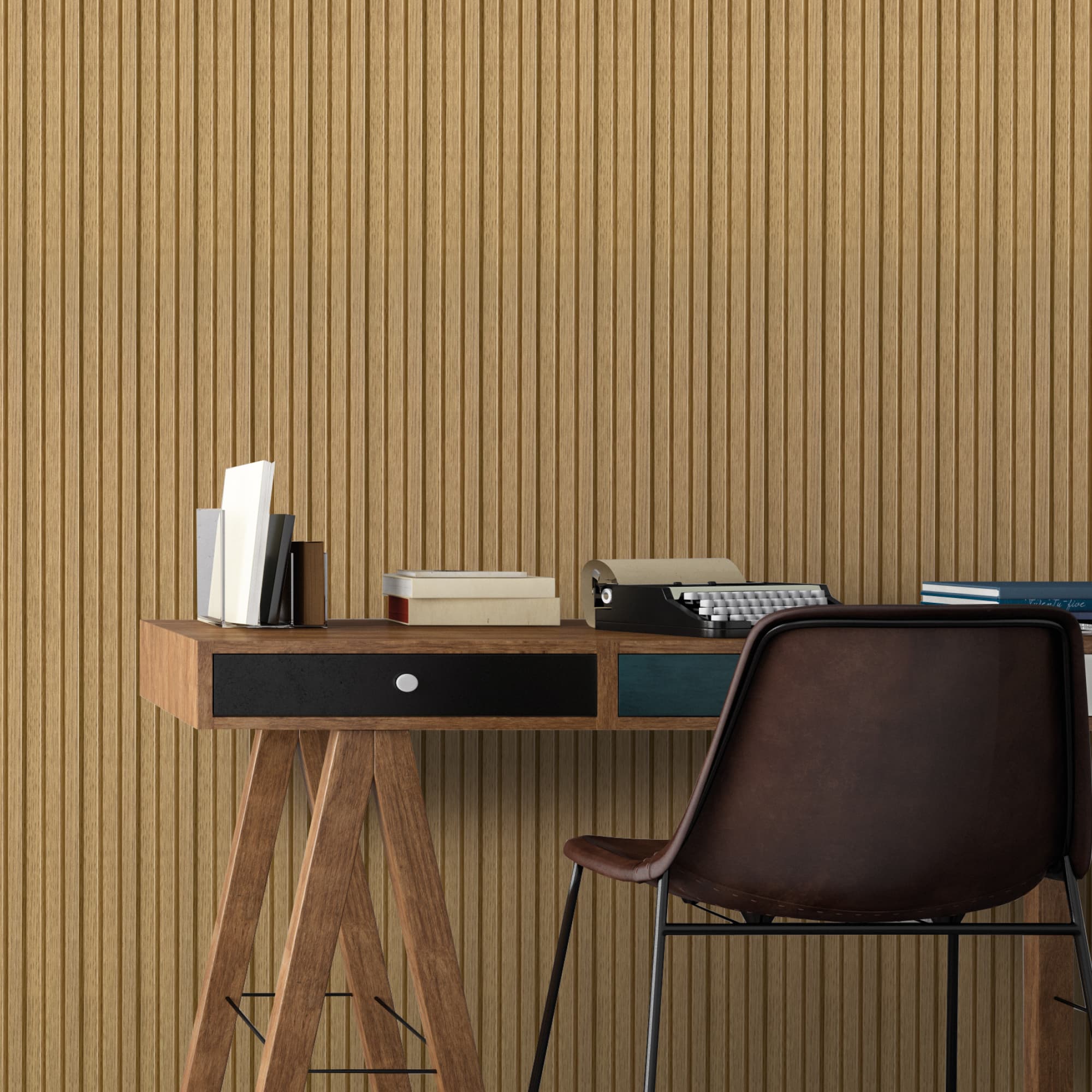 Revestimiento de pared palilleria mdf decorativo roble 267x11,8cm