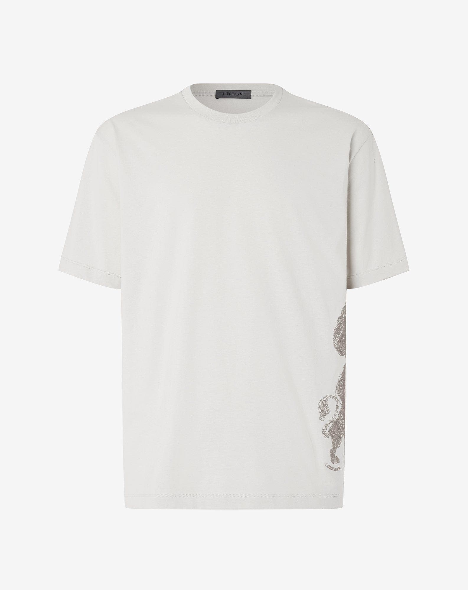 Chalk white jersey crew neck t-shirt