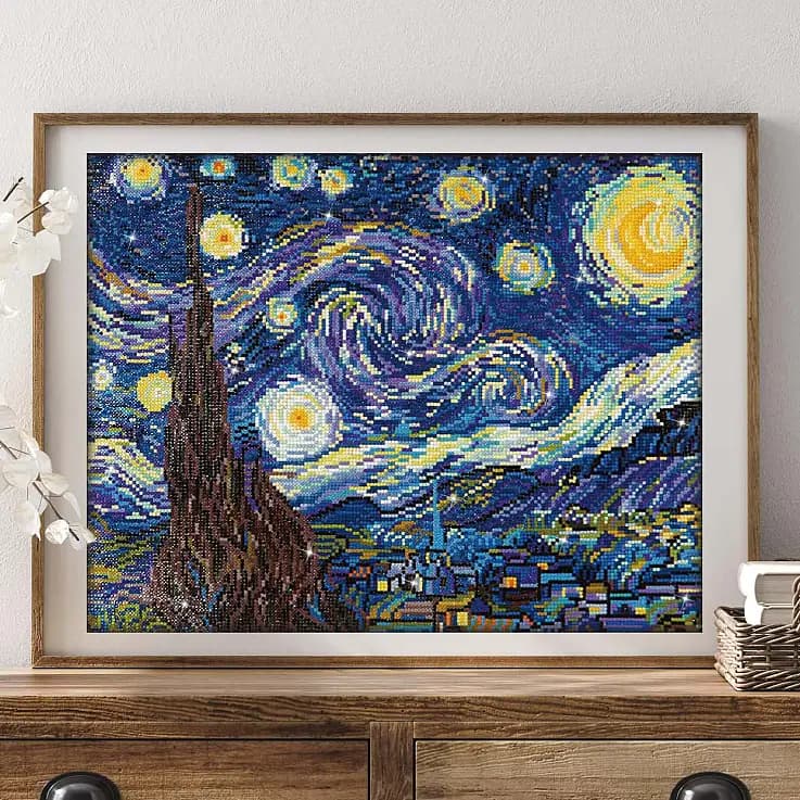 Kit de pintura con diamantes. Noche estrellada de Van Gogh