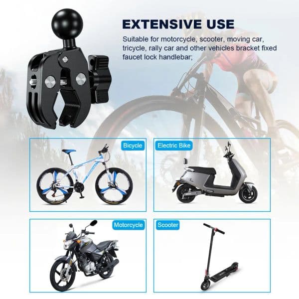 17MM 25MM Aluminum Ball Head Adapter Quick Install Motorcycle Adjustable Ball Mount Holder Camera Mount Rearview Mirror Bracket