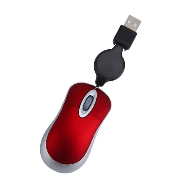 Retractable notebook mouse Ultrathin Mute Mouse Portable Mouse for Home Office Travel ( Red )