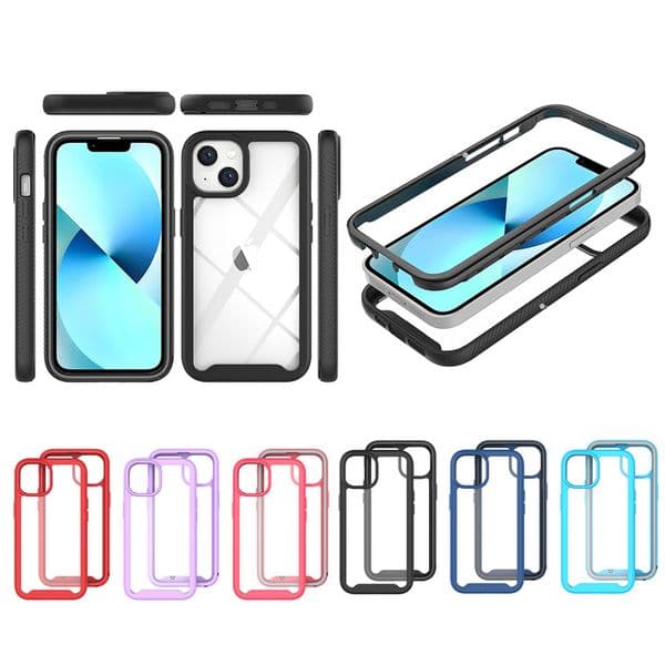 Shockproof Phone Cases for iphone 15 14 13 Mini 12 14 Plus 12 11 XS X XR 6 7 8G SE2 SE3 XS MAX 13 MINI 15 Pro Max 2in1 TPU PC Back Cover
