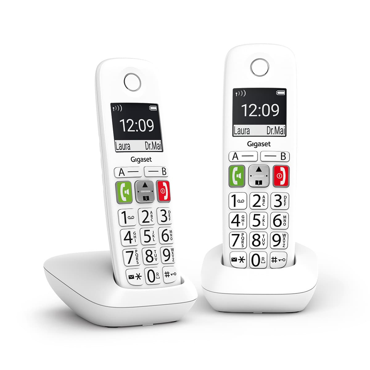 Teléfono inalámbrico Dect Gigaset E290 DUO, blanco