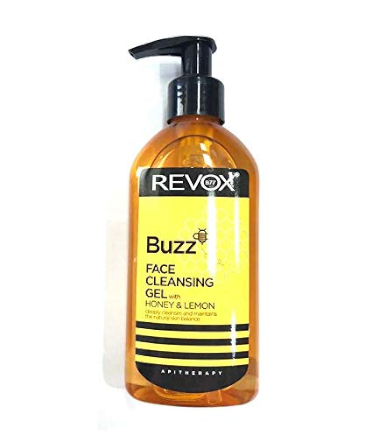 REVOX B77 - BUZZ Face Cleansing Gel, 180 ml, Gel Limpiador Facial con Miel y Limón, Limpieza Suave y Energizante, Nutre la Piel Cansada y Apagada,