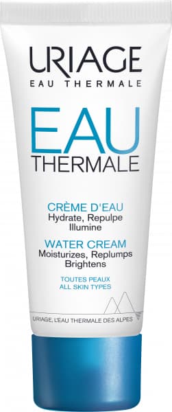 URIAGE EAU THERMALE Crema facial con ácido hialurónico. Hidratación 24h, luminosidad y suavidad. Textura ligera, aroma floral, sin parabenos y no
