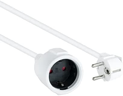 Nanocable Cable de Alimentación Alargador, Blanco, 2 m