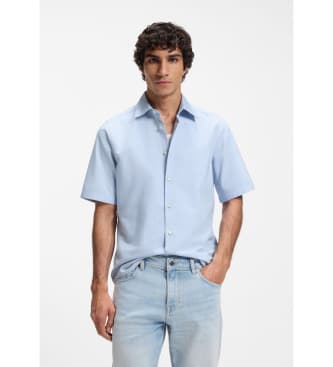 BOSS para hombre. 50537332 Camisa Rash2 azul (S), Casual, Algodón, Manga corta