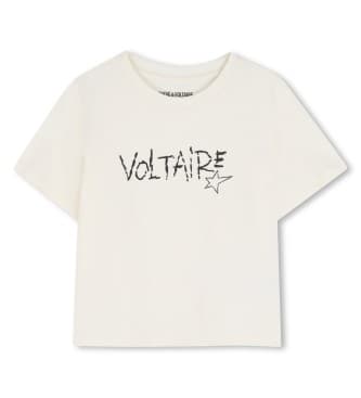 Zadig & Voltaire para niña. X60531 Camiseta M.C. blanco (10Y= 138cm), Casual, Algodón, Manga corta, moda infantil