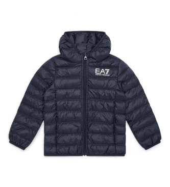 EA7 para niño. 7B000035_AF12477 Chaqueta acolchada Down marino (8Años= 130cm), Negro, Casual, Poliamida, Manga larga, Nylon reciclado, moda