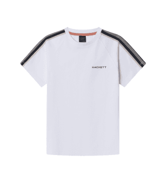 Hackett London para niño. HK5000037 Camiseta HS Tape blanco (2 años = 92 cm), Casual, Algodón, Manga corta, moda infantil
