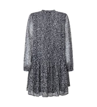 Pepe Jeans para mujer. PL953438 Vestido Aminta negro (S), Casual, Poliéster, Manga larga