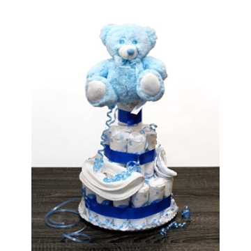 Tarta de Pañales Celeste
