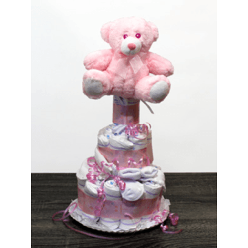 Tarta de Pañales Rosa