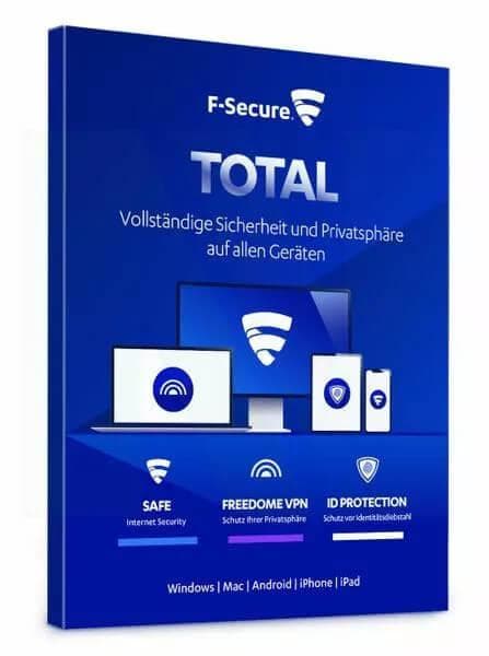 F-Secure Total Security & VPN 2026 (Año(s): 2 años / Dispositivo(s): 10 dispositivos)