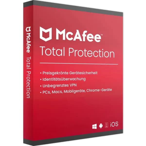 McAfee Total Protection 2026 (Duración: 2 años / Dispositivos: 5 dispositivos)