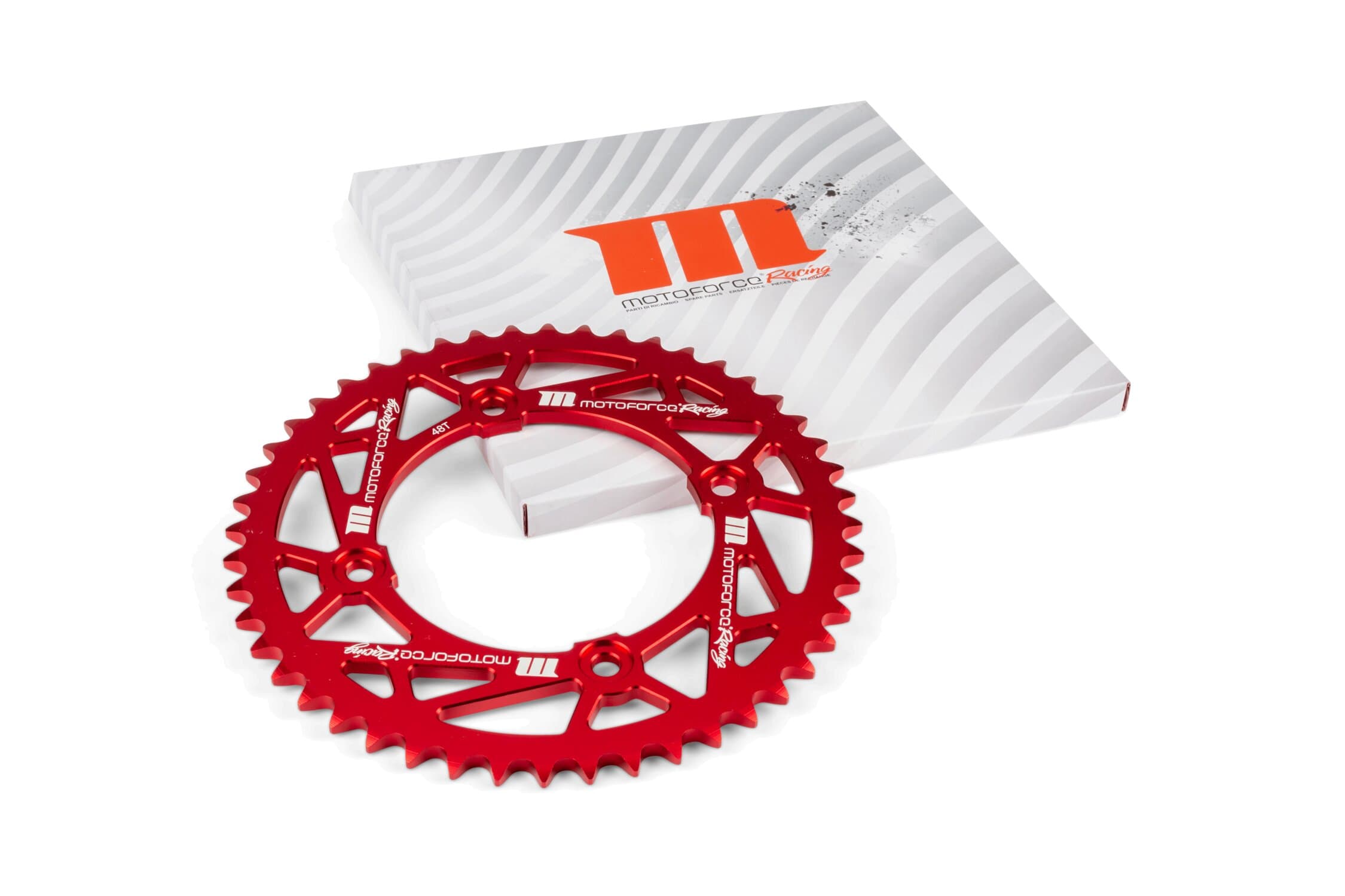 Corona 48 Dientes 420 MotoForce Racing Beta RR Alu Rojo